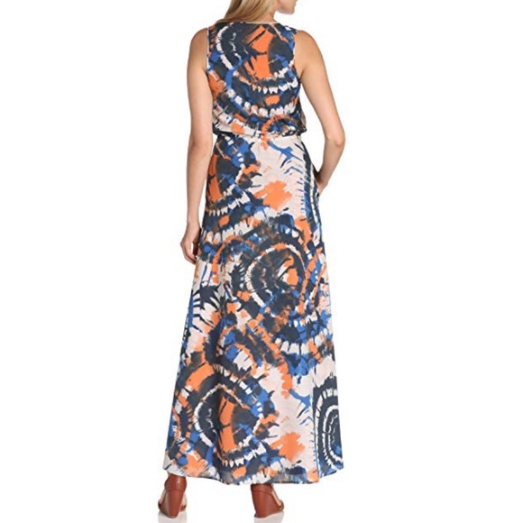 NWT Fully Lined Open Front Tie Dye Maxi Dress - Picture 3 of 3
